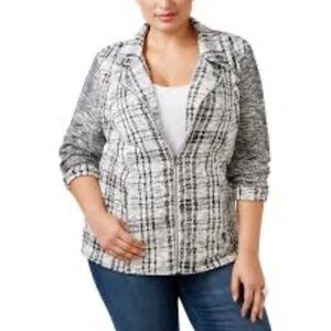 Style & Co Knit Plaid Jacket